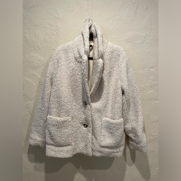 ATM Cream White Sherpa Teddy Jacket - Picture 2 of 11